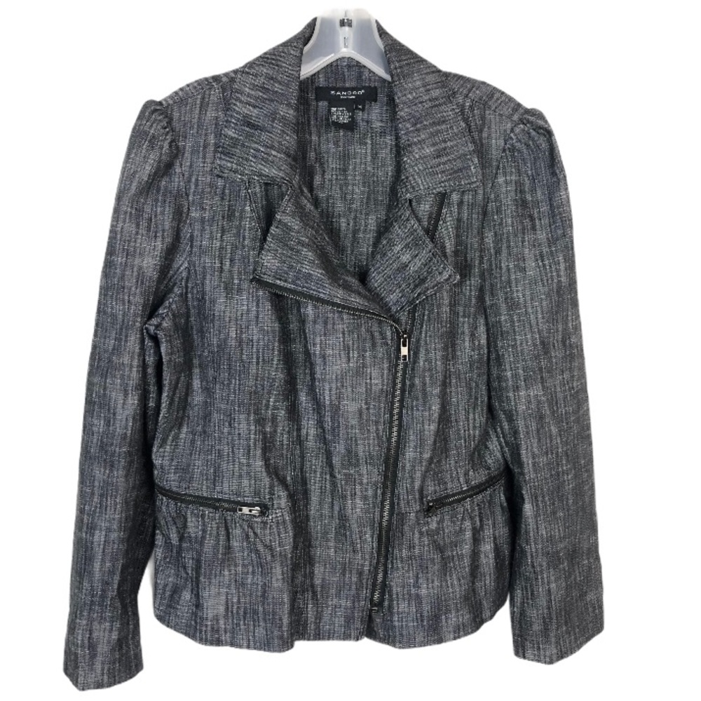 Sandro Moto Jacket Black Cotton Blend Denim Sazi M